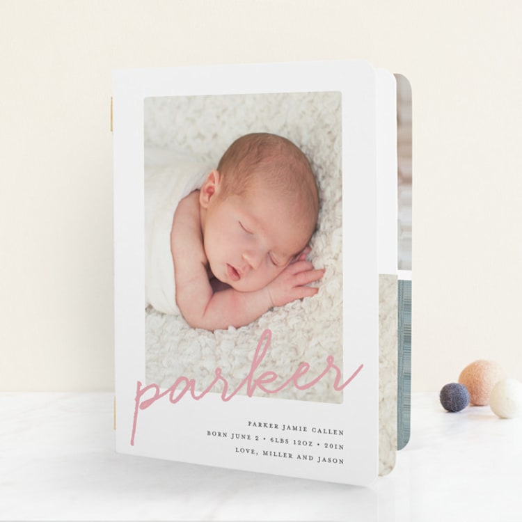 "Joyful Memories" - Birth Announcement Booklette™ Cards in Peony by Sara Hicks Malone - Front