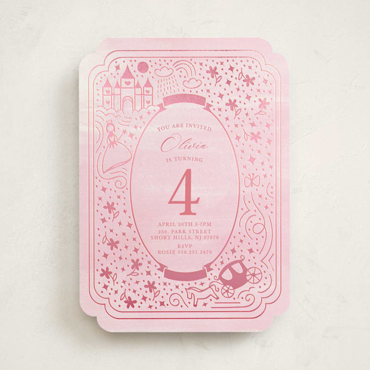 "Princess" - Children's Birthday Party Invitations in Bubblegum by Teju Reval - Front