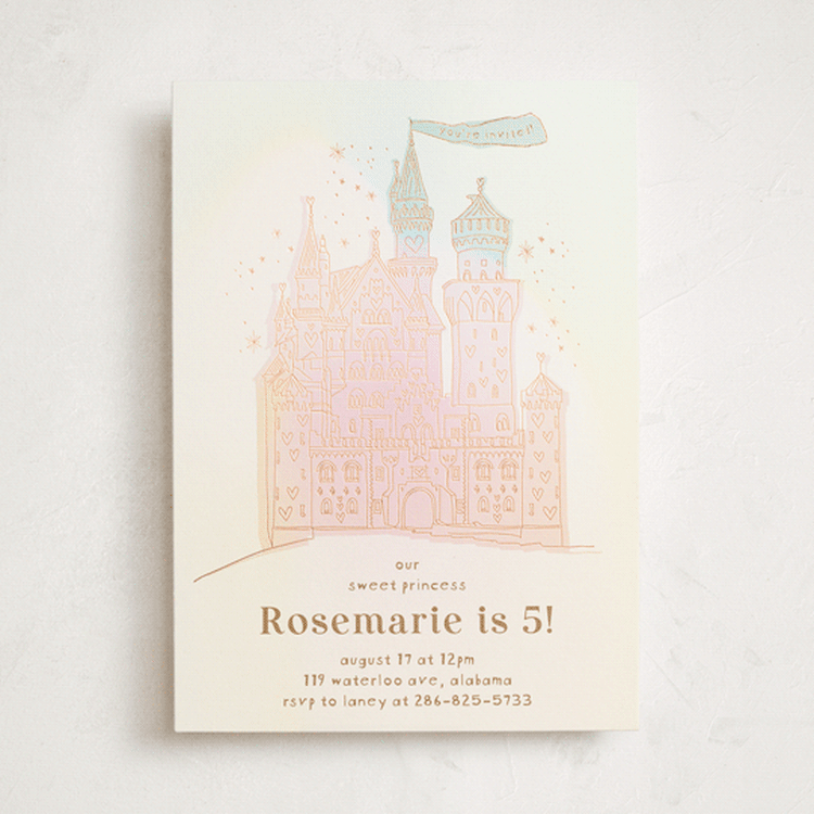 "princess fairytale castle" - Children's Birthday Party Invitations in Carnation by Phrosné Barwood - Front