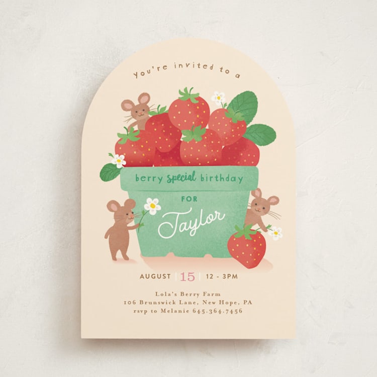 "Berry special" - Children's Birthday Party Invitations in Vanilla by Jennifer Wick - Front