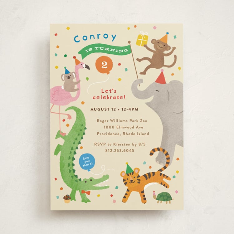 "confetti crew" - Children's Birthday Party Invitations in Sugar Cookie by Jennifer Wick - Front