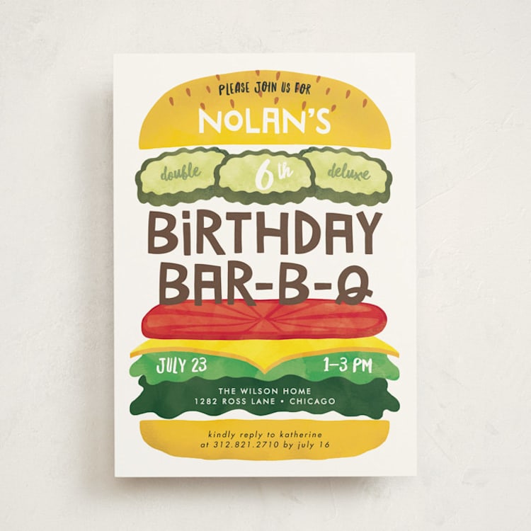 "Birthday Burger" - Children's Birthday Party Invitations in Classic by Lehan Veenker - Front