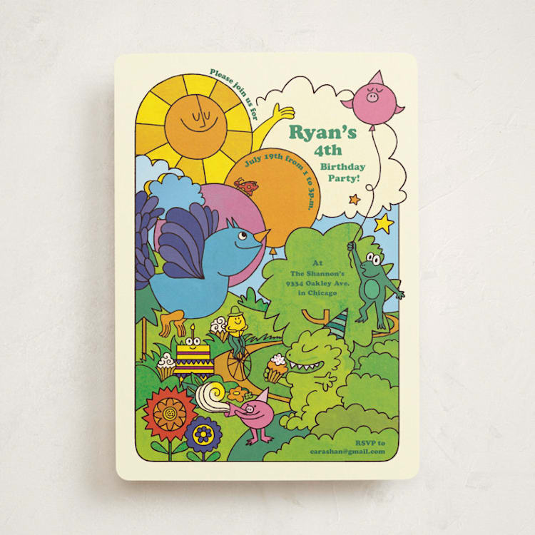 "Birthday Groove" - Children's Birthday Party Invitations in Summer by Morgan Ramberg - Front