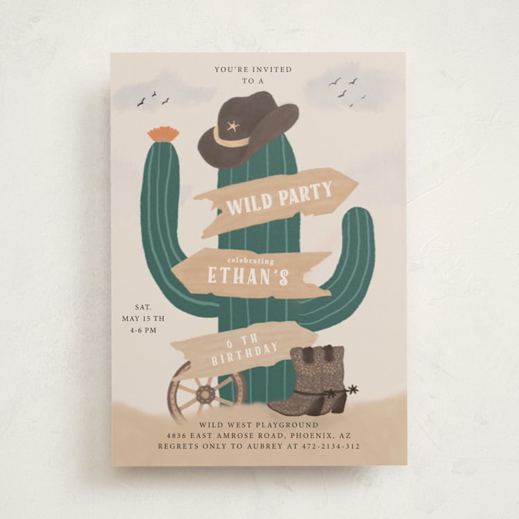 "cowboy party" - Children's Birthday Party Invitations in Sand by Jelena Vuletic - Front
