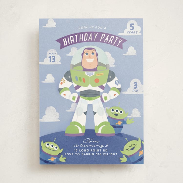 "Disney and Pixar's Lightyear" - Children's Birthday Party Invitations in Bluebell by Sabrin Deirani - Front