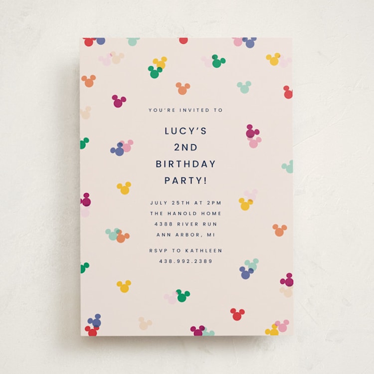"Disney's Mickey Confetti" - Children's Birthday Party Invitations in Bold by Ellen Schlegelmilch - Front