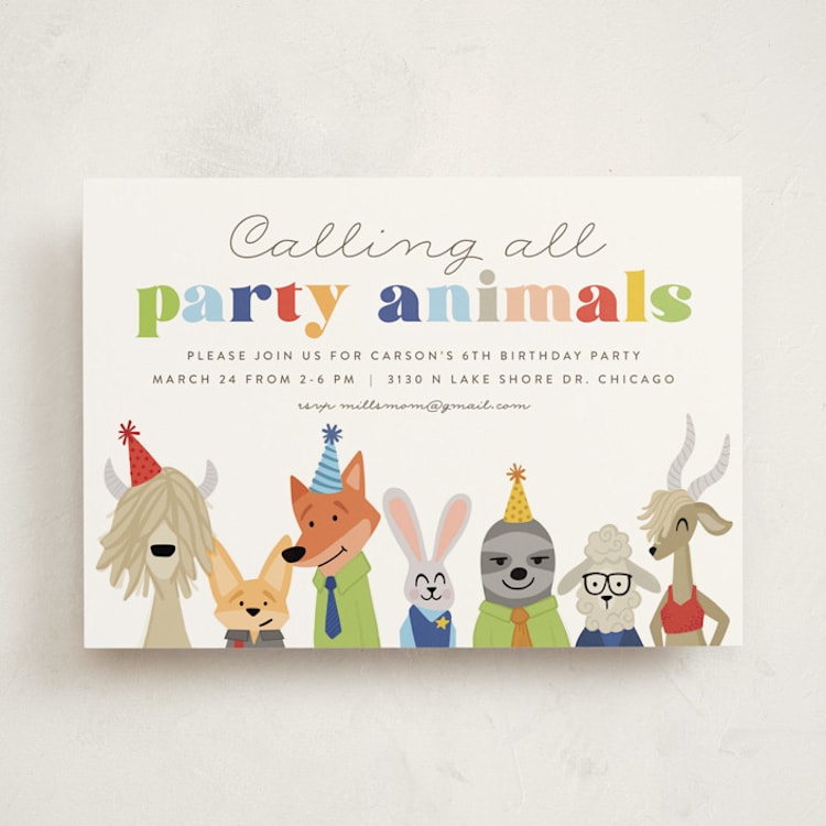"Disney's Zootopia Friends" - Children's Birthday Party Invitations in Sugar by Jessie Steury - Front
