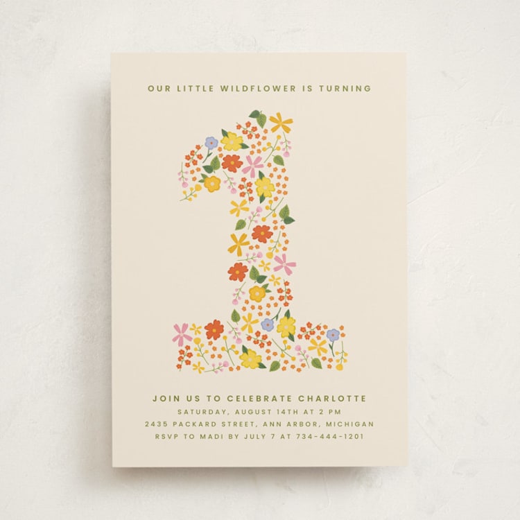 "little wildflower" - Children's Birthday Party Invitations in Vibrant by Ellen Schlegelmilch - Front