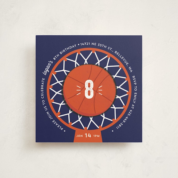 "Game Night" - Children's Birthday Party Invitations in Navy by Anupama - Front