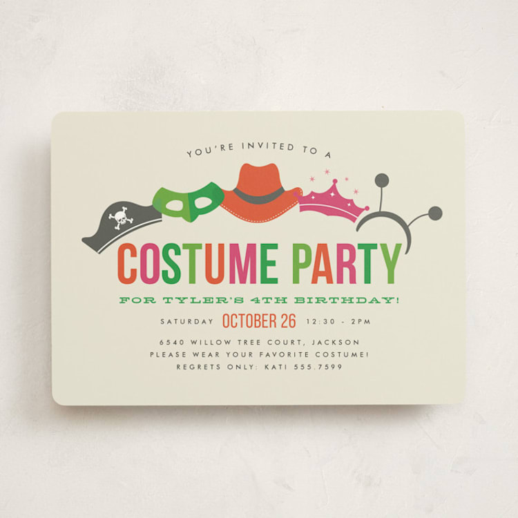 "Costume party" - Children's Birthday Party Invitations in Fun by Jill Means - Front