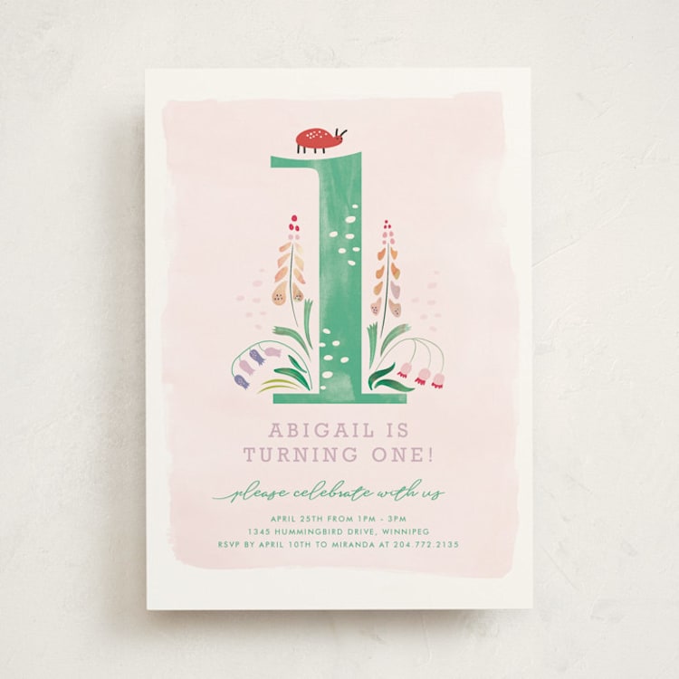 "Number One Bug" - Children's Birthday Party Invitations in Jade by Eve Schultz - Front