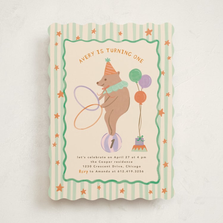 "Preppy carnival" - Children's Birthday Party Invitations in Wasabi by Creo Study - Front
