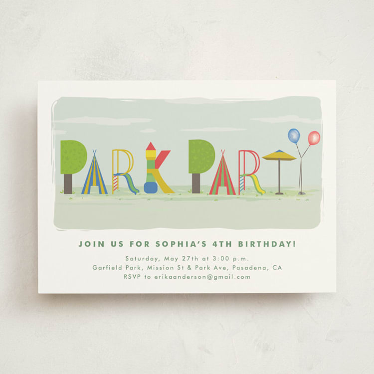 "Park Party" - Children's Birthday Party Invitations in Carnival by Tatiana Nogueiras - Front