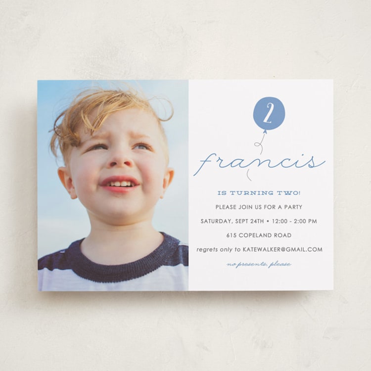 "It's my party" - Children's Birthday Party Invitations in Denim by Sara Hicks Malone - Front
