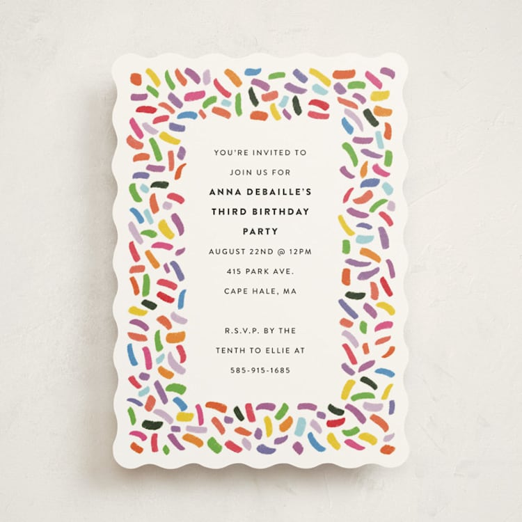 "Confetti Sprinkle" - Children's Birthday Party Invitations in Gumdrops by Up Up Creative - Front