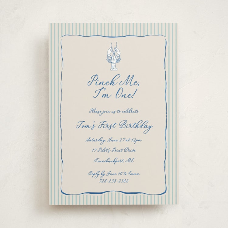 "easide Serenade" - Children's Birthday Party Invitations in Marine by Lucrecia Caporale - Front