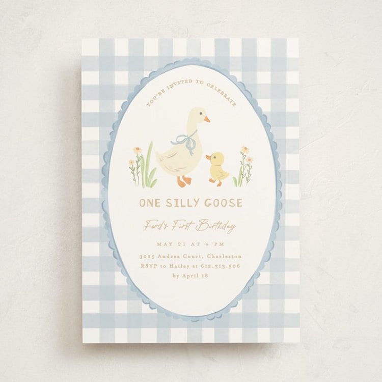 "Vintage goose" - Children's Birthday Party Invitations in Sky by Creo Study - Front