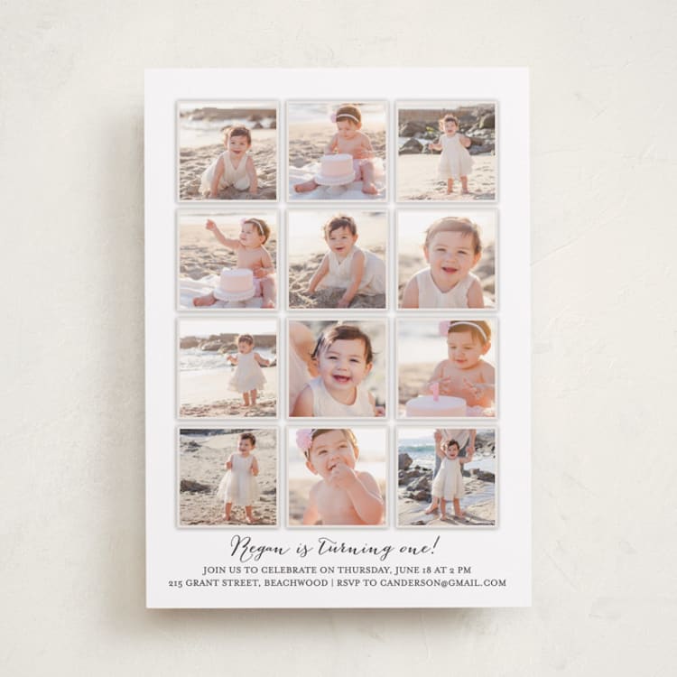 "Year in My Life" - Children's Birthday Party Invitations in Cotton by Robin Ott - Front