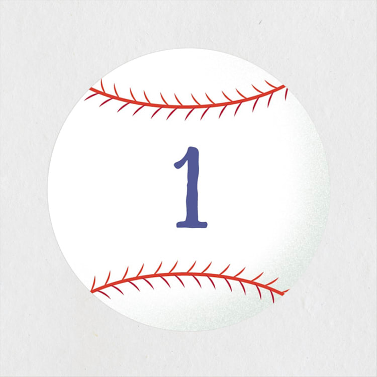 "baseball" - Children's Birthday Party Stickers in Grass by Becky Nimoy - Front