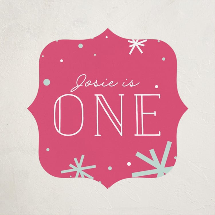 "This Is One" - Children's Birthday Party Stickers in Frost by Bethany Anderson - Front