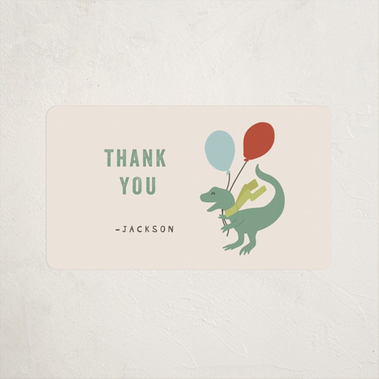 "Dino Party" - Children's Birthday Party Stickers in Sand by Teju Reval - Front