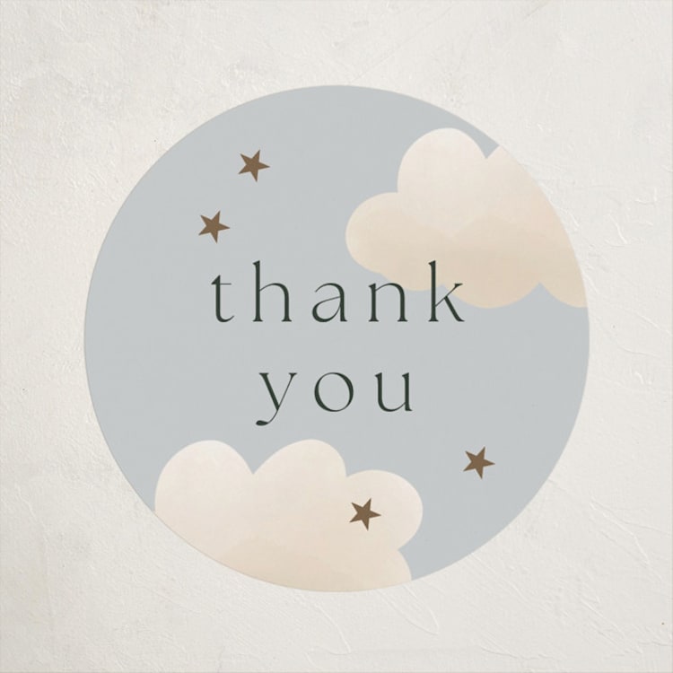 "Twinkle Twinkle" - Children's Birthday Party Stickers in Sky by Joyce Pinheiro - Front