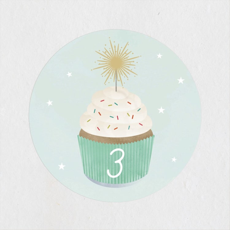 "Sparkler" - Children's Birthday Party Stickers in Spearmint by Lorent and Leif - Front
