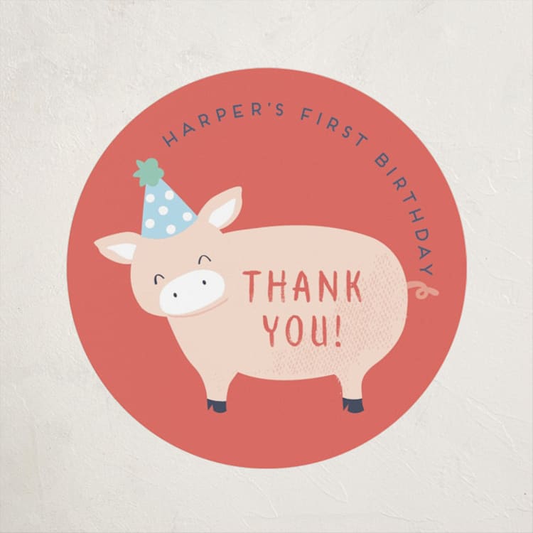 "barnyard fun" - Children's Birthday Party Stickers in Barn by peetie design - Front