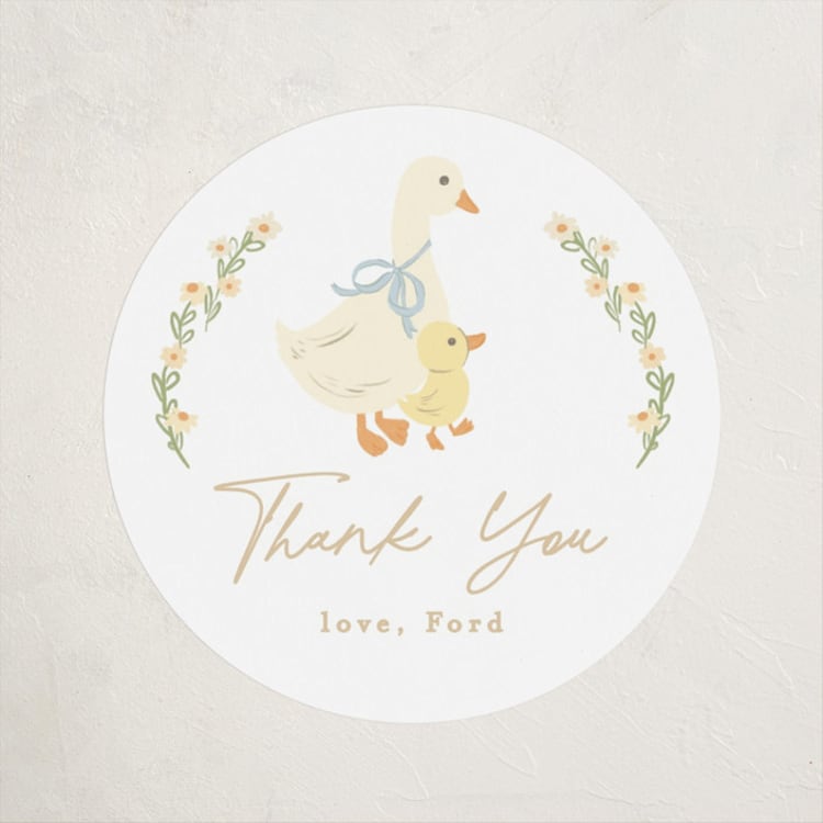"Vintage goose" - Children's Birthday Party Stickers in Sky by Creo Study - Front