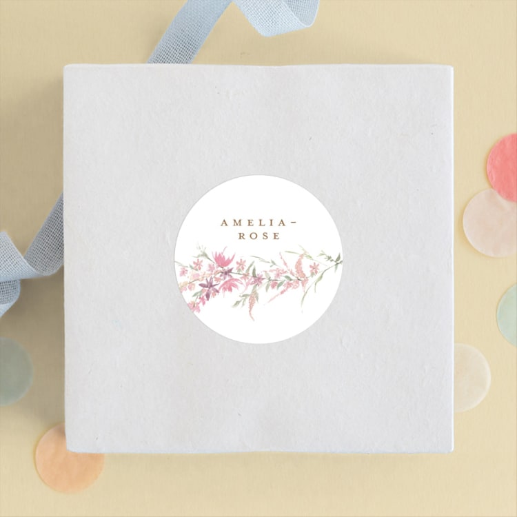 "Meadow" - Children's Birthday Party Stickers in Powder by Phrosné Barwood - Front