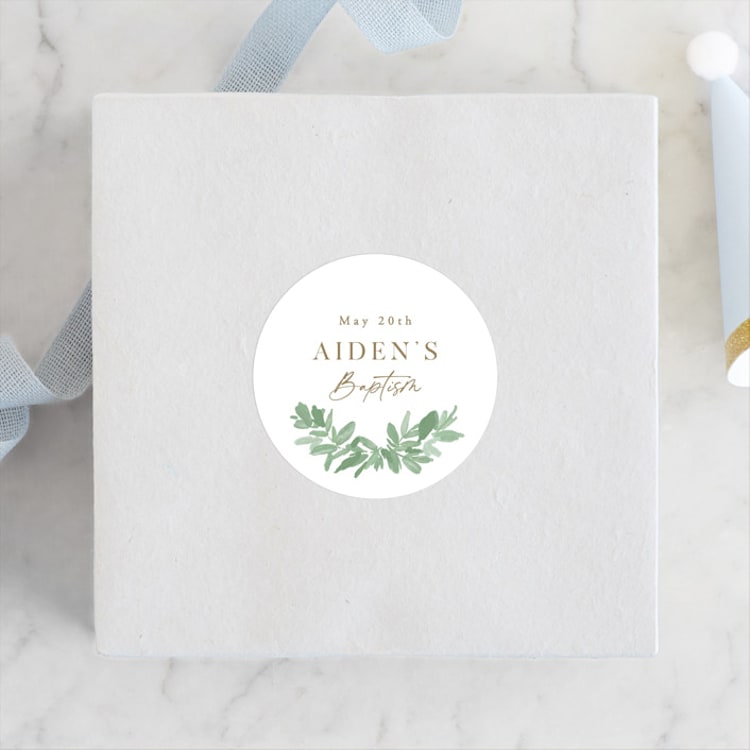 "Botanically" - Children's Birthday Party Stickers in Mint by Everett Paper Goods - Front
