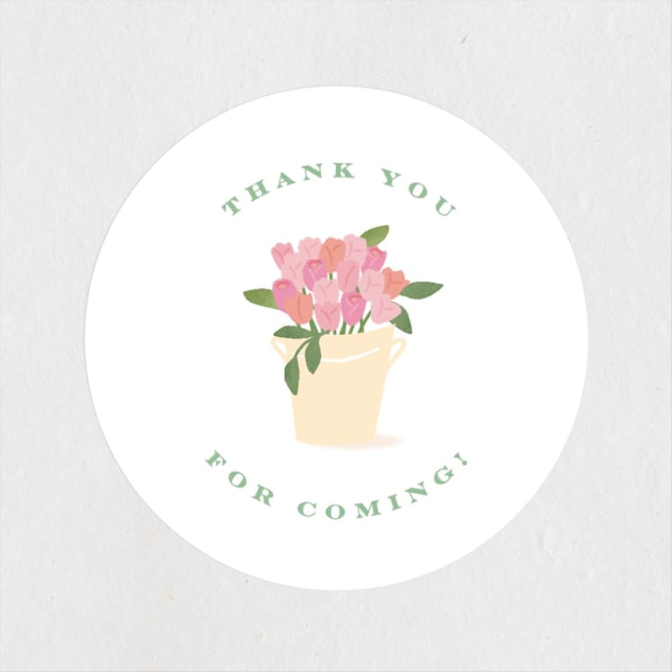 "Petite flower cart" - Children's Birthday Party Stickers in Grass by Jennifer Wick - Front