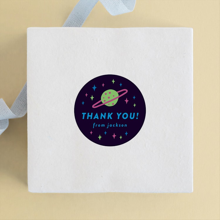 "Disney and Pixar birthday Buzz" - Children's Birthday Party Stickers in Night Sky by Katie Zimpel - Front