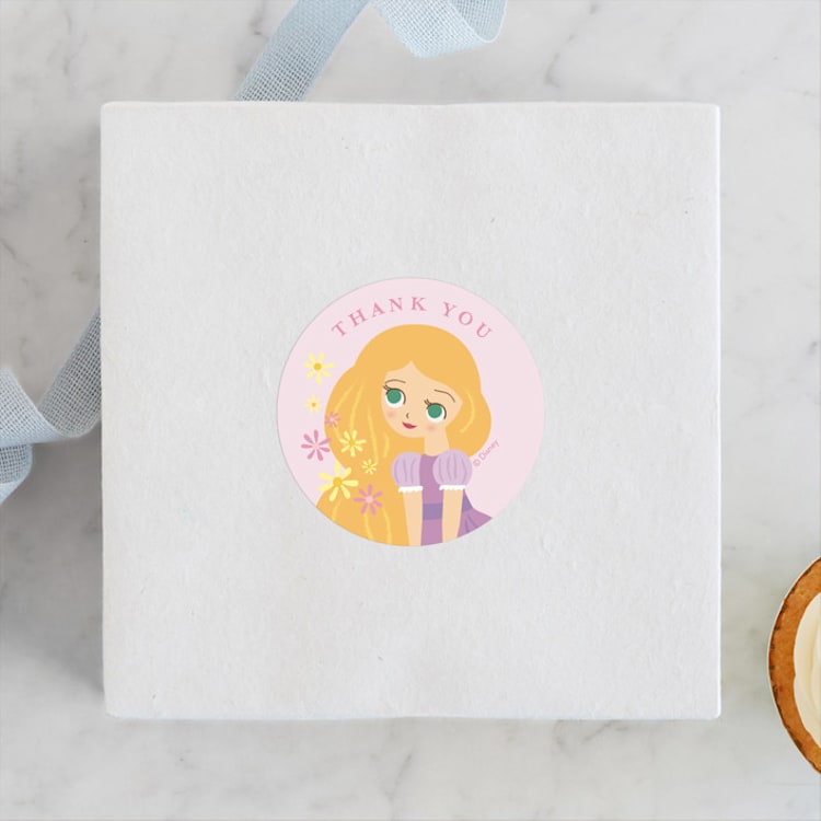 "Disney's Rapunzel Tower" - Children's Birthday Party Stickers in Strawberry by Angela Thompson - Front