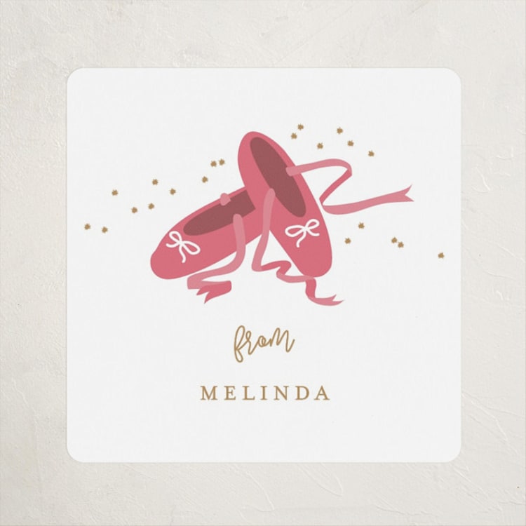 "little ballerina" - Children's Birthday Party Stickers in Rose by Kanika Mathur - Front
