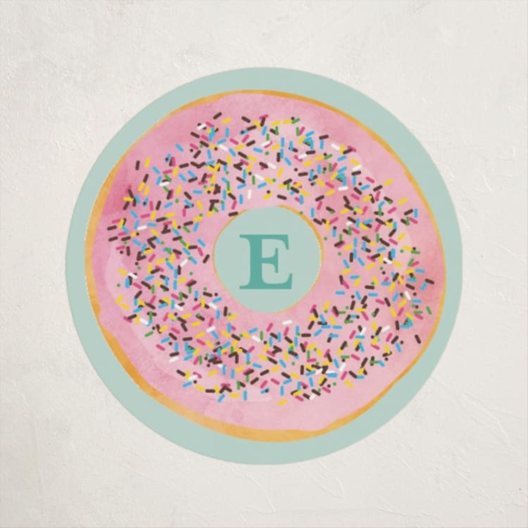 "Everyone Loves Donuts" - Children's Birthday Party Stickers in Neptune by Kerry Doyle - Front