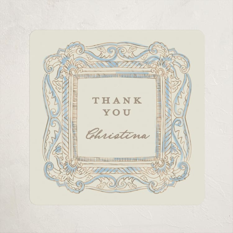 "Regency frame" - Children's Birthday Party Stickers in Denim by Creo Study - Front