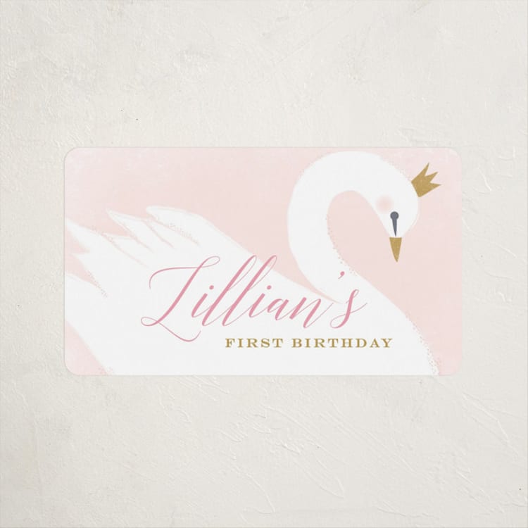"sweet swan princess" - Children's Birthday Party Stickers in Ballet Slipper by Karidy Walker - Front