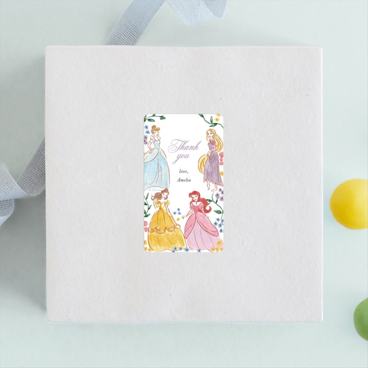 "Disney Princess Garden Party" - Children's Birthday Party Stickers in Buttercream by Cass Loh - Front
