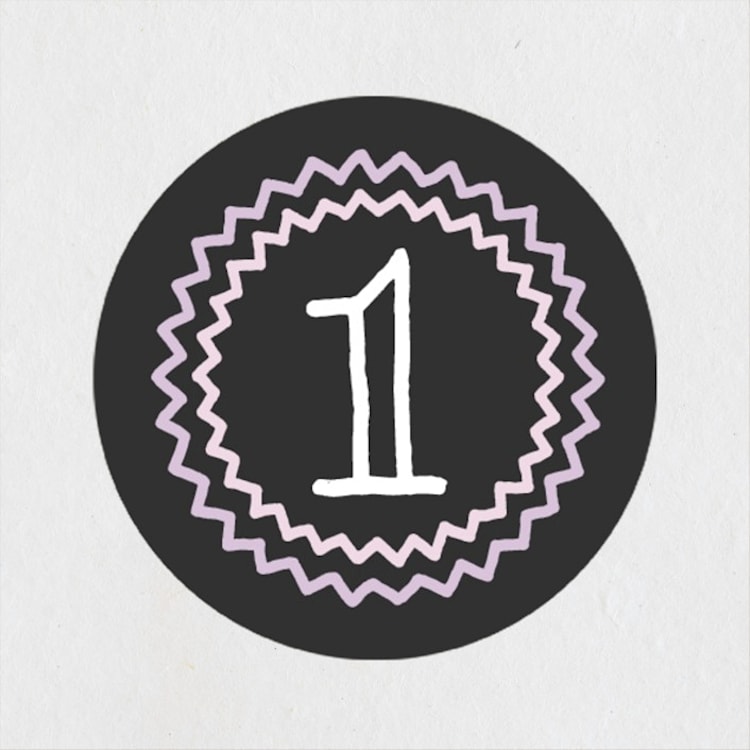 "Cute Chalkboard" - Children's Birthday Party Stickers in Lucite by Jessie Steury - Front