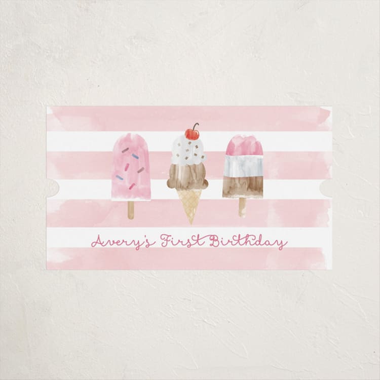 "Sweet Treats" - Children's Birthday Party Stickers in Bubblegum by Shirley Lin Schneider - Front