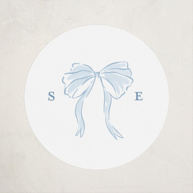 "Bow Frame" - Children's Birthday Party Stickers in Lagoon by Leah Bisch - Front