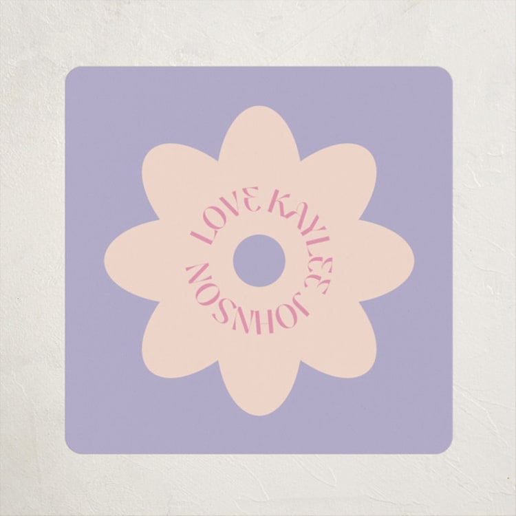 "Checked" - Children's Birthday Party Stickers in Bubblegum by Jenna Holcomb - Front