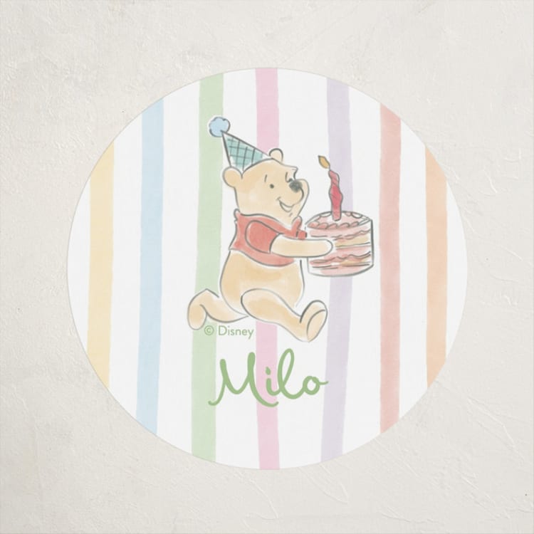 "Disney's Winnie and Friends Preppy Wild One" - Children's Birthday Party Stickers in Confetti by Creo Study - Front