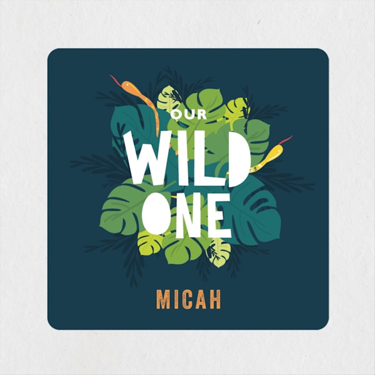 "Wilder" - Children's Birthday Party Stickers in Jungle by Bethany Anderson - Front
