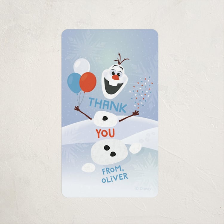 "Disney's Olaf to Party" - Children's Birthday Party Stickers in Periwinkle by Erica Krystek - Front
