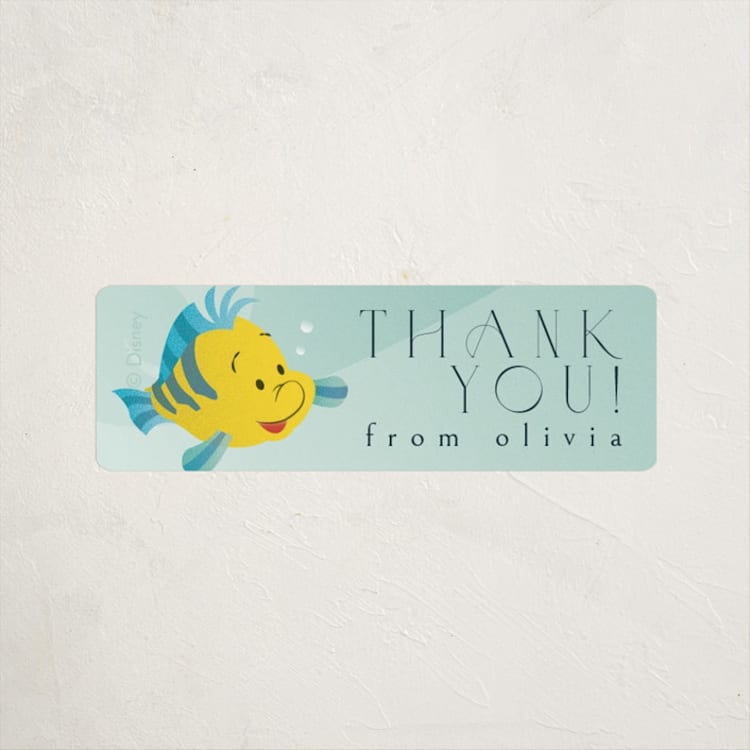 "Disney's Little Mermaid Sea Adventures" - Children's Birthday Party Stickers in Ocean by Ana de Sousa - Front