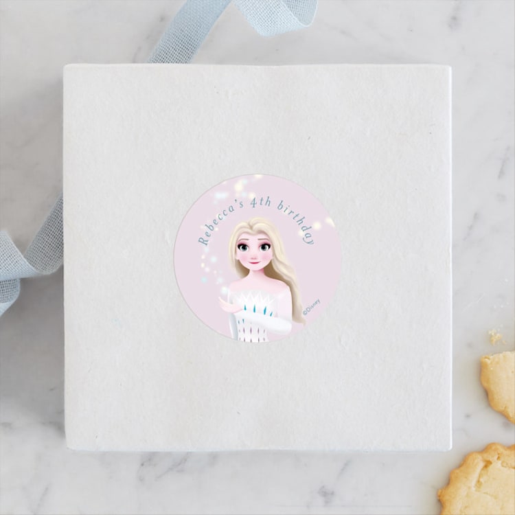 "Disney's Elsa and Nokk Magical Forest" - Children's Birthday Party Stickers in Dawn by Kim Thoa - Front
