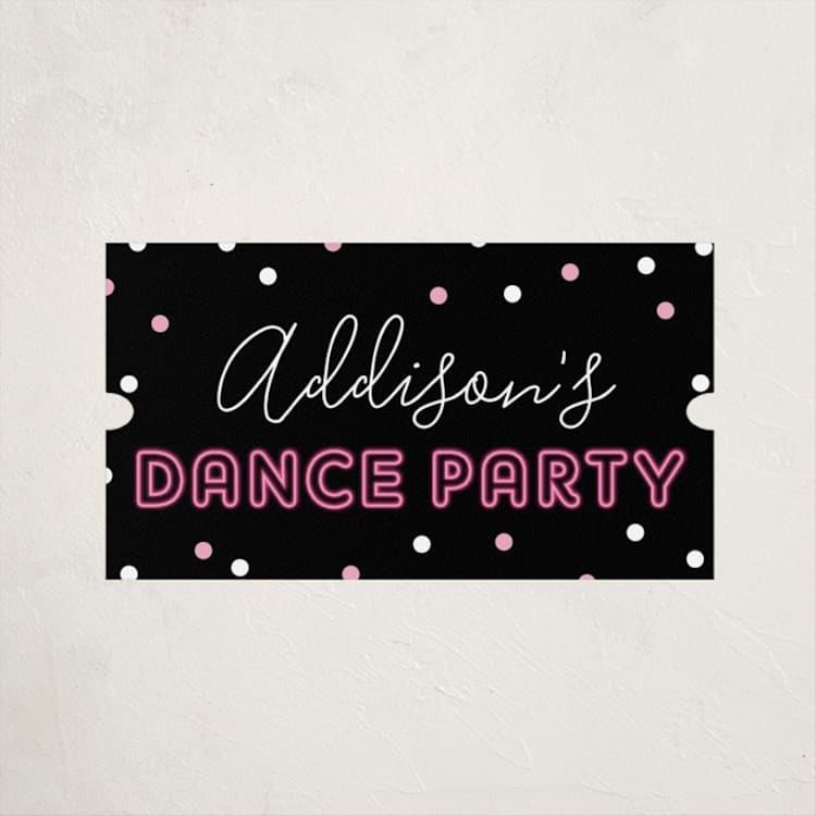 "Dance Party" - Children's Birthday Party Stickers in Raspberry by Kelly Nasuta - Front