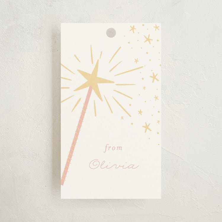 "Magical wand" - Children's Birthday Party Favor Tags in Cotton Candy by Jackie Crawford - Front